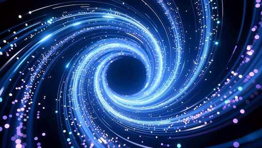 抽象深邃线条粒子流动空灵旋涡意象视频素材