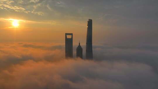 上海城市景观日出日落夜景延时摄影