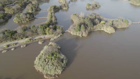 西昌邛海湿地公园航拍空镜素材