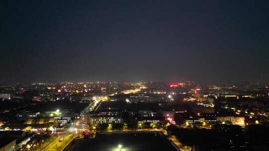 河南开封城市夜景航拍