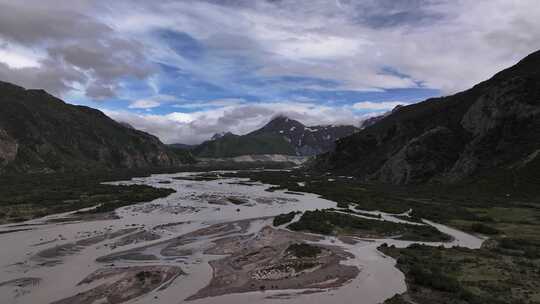 来古冰川景区航拍