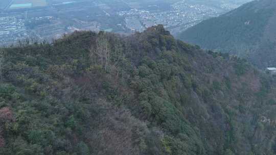 航拍秦岭秋天景色 秦岭 秋季