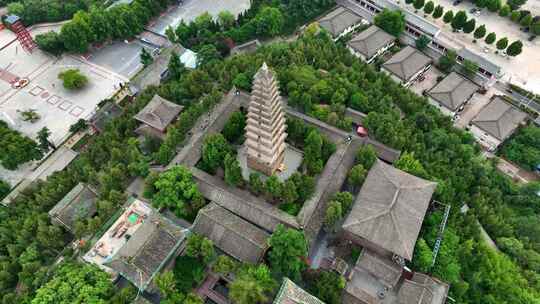 山西普救寺4K航拍视频