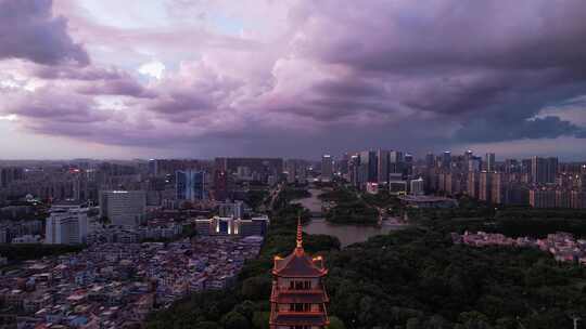 极端天气下的佛山航拍