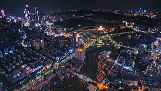 南宁竹溪立交城市夜景延时视频素材模板下载