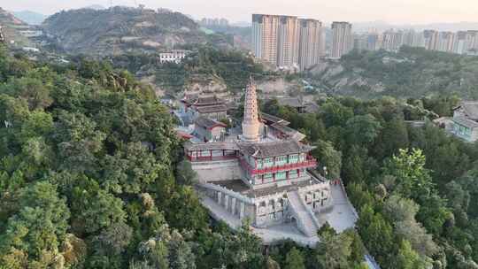 甘肃 兰州白塔寺航拍