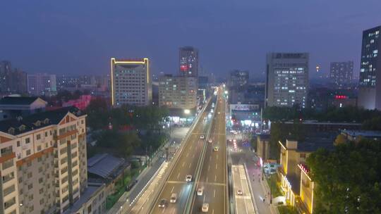 洛阳夜景，洛阳航拍，城市公路，城市高架，