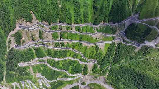 航拍四川独库公路宝康线高山森林风光