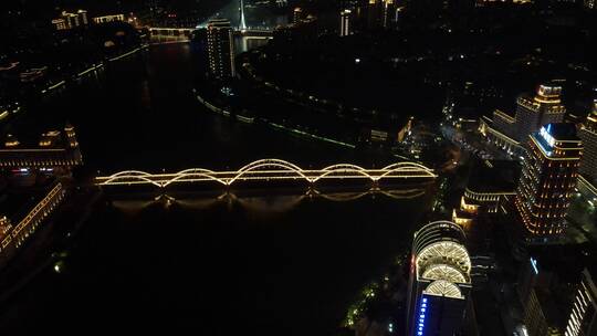 福州 闽江 解放大桥 夜景 航拍