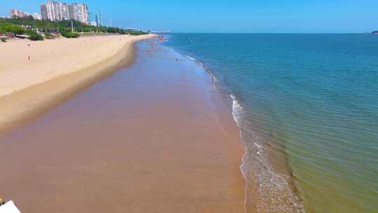 大海海边海水海浪沙滩海滩航拍风景唯美大自