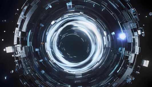 虚拟科技时光黑洞隧道穿梭4K