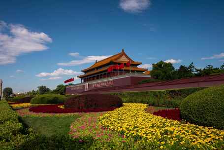 北京天安门广场国庆党建祖国