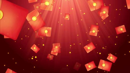 4K红包雨新年新春抢红包背景视频