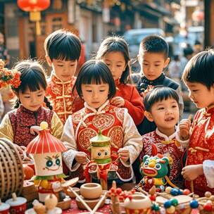 儿童节元宵节春节新年节日喜庆