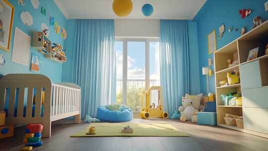 温馨儿童房室内场景