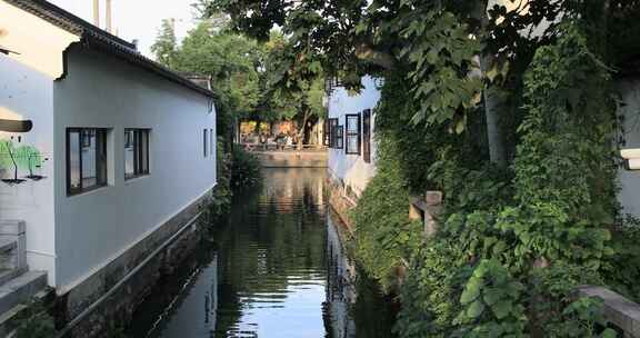 阳光江南水乡 平江路河道沿水建筑