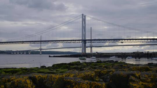 苏格兰东海岸昆斯费里大桥视频素材模板下载