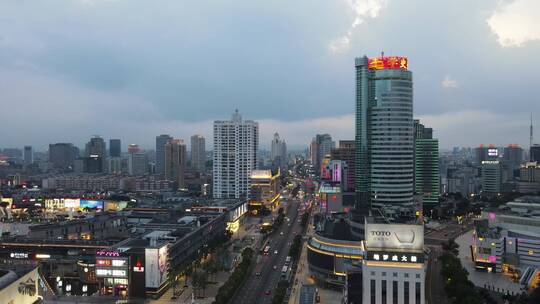 航拍宁波甬江珍珠贝外滩大桥夜景4K航拍