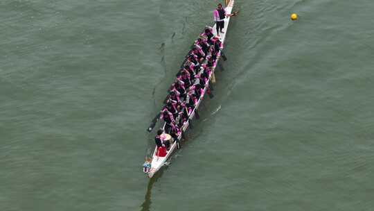 端午节赛龙舟比赛航拍龙舟俯拍龙舟划桨划船