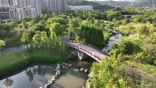 福州晋安湖公园东二环摩天轮爱摩轮广场航拍