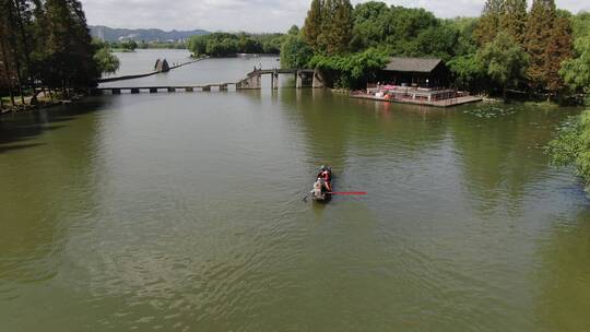 航拍浙江绍兴柯岩景区鲁镇