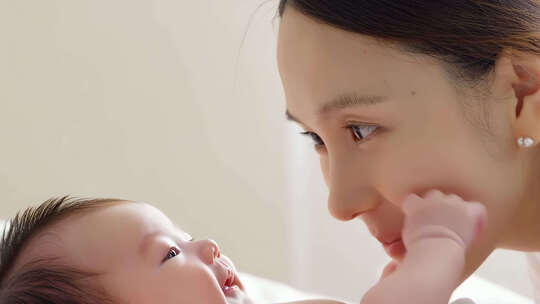 母爱呵护下的宝宝