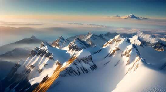 AIGC素材 雪山山峰自然风景