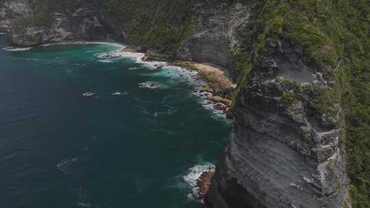 HDR印尼佩尼达岛钻石海滩航拍岛屿风光