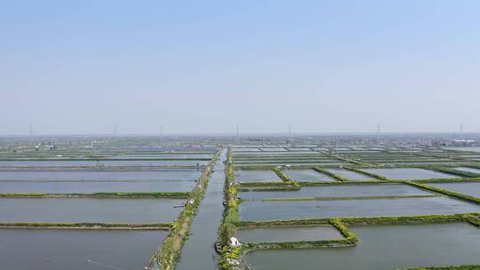 航拍大型盐田盐池自然风景视频素材模板下载