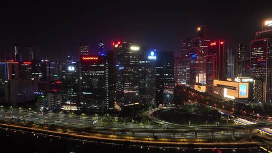 深圳南山区高新园日落夜景