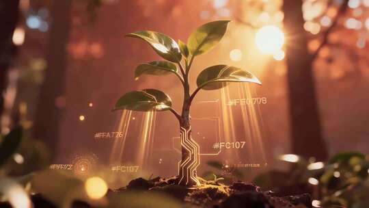 树苗逐渐生长成参天大树