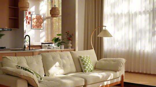 窗帘飘动 光影变化