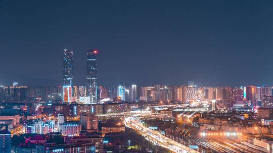 昆明万达（石虎关交桥方向）夜景延时