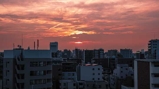 4K日本东京都市日落延时摄影