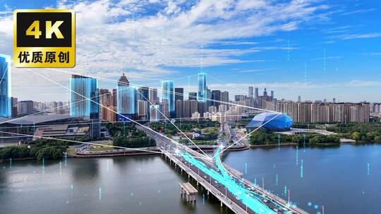 科技城市发展数字线条动画互联网科技互联