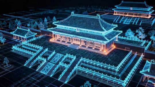 古风建筑3D渲染效果