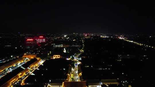 山东潍坊青州夜景航拍