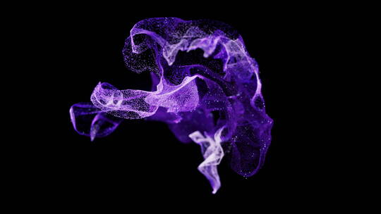紫色抽象舞动的粒子3D渲染