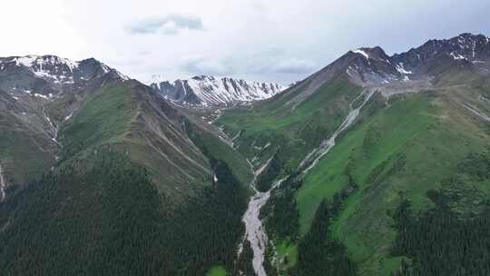 夏塔景区木札特峰昭苏伊犁雪山林场