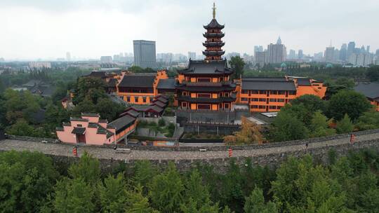 南京市古鸡鸣寺航拍风光