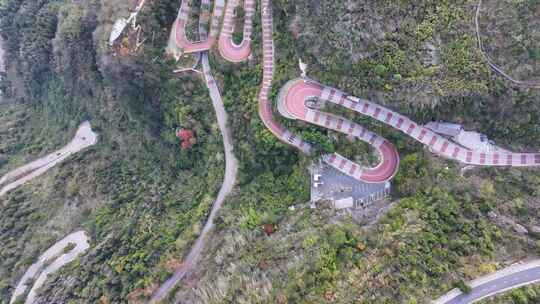 航拍湖南矮寨川湘公路风光