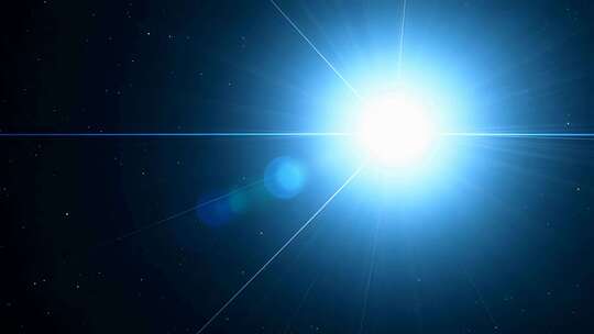 蓝色光芒星空中特效素材
