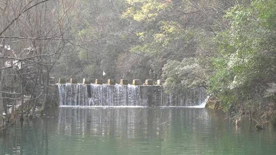 秦岭山水瀑布清澈河水溪流山泉水2