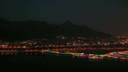 泰山天平湖的夜色视频素材模板下载
