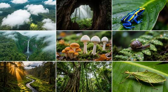 森林氧吧原始森林热带雨林自然风光