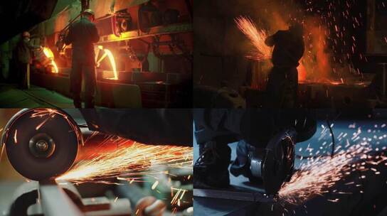 钢铁厂冶炼金属并加工 视频合集