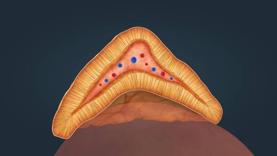 肾上腺显微结构包囊皮质髓质医学器官动画