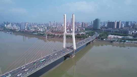 江西南昌八一大桥交通航拍视频素材模板下载