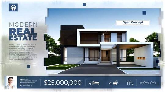 简单商务房地产幻灯片活动宣传AE模板