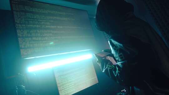 黑客潜入机房获取机密文件视频素材模板下载